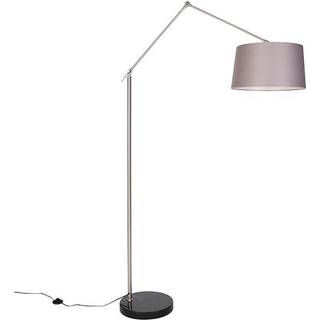 Moderne gulvlampe stål med skærm mørkegrå 45 cm - Editor