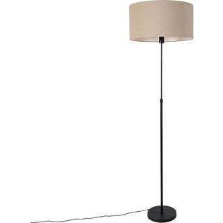 Gulvlampe sort justerbar med skærm lysebrun 50 cm - Parte