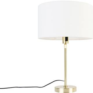 Bordlampe guld justerbar med skærm hvid 35 cm - Parte