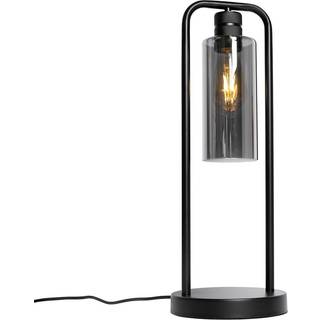Moderne bordlampe sort med røgglas - Stavelot
