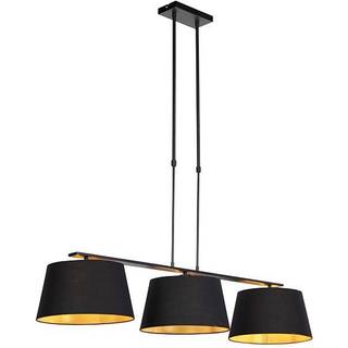 Pendellampe med sorte og guld bomuldslampeskærme 32 cm - Combi 3 Deluxe