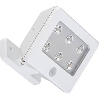 Kollig udendørs LED-spot med sensor, IP54, hvid