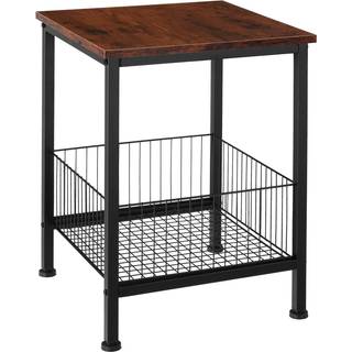 Sidebord Grimsby 40x40x55,5cm - Industrielt mørkt træ, rustikt