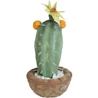 Northlight 12 Green Potted Southwestern Style Artificial Cactus Plant med blomster