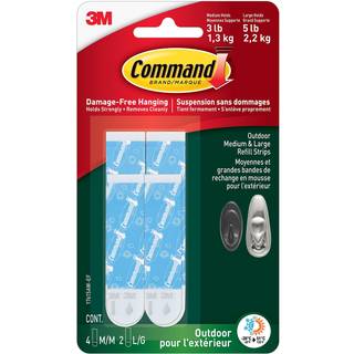 Kommando plast 17615AW-ES-E 051141976914 Udendørs påfyldningsstrimler 4 Hvid