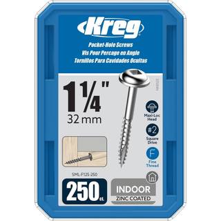 KREG Pocket-Hole skruer 32mm Zinc Coated Maxi-Loc fin gevind 250stk