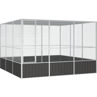 fuglebur 302,5x324,5x211,5 cm galvaniseret stål antracitgrå