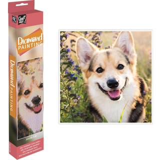 Diamond art / Diamond painting - Hund, 30x30 cm.