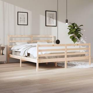 sengeramme 200x200 cm massivt fyrretræ
