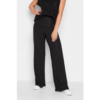 Lts Tall Black Stretch Palazzo Wide Leg Trousers Long > 12 Lts | Tall Women's Wide Leg Trousers - Long 12