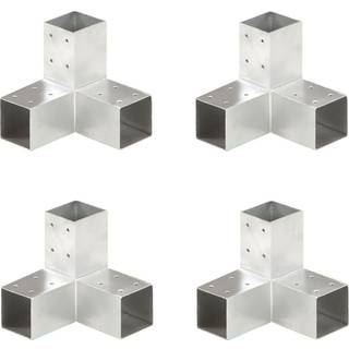 stolpebeslag Y-form 4 stk. 71x71 mm galvaniseret metal