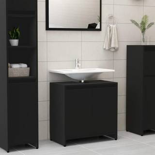 badeværelsesskab 60x33x61 cm konstrueret træ sort
