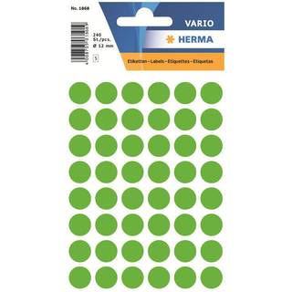 Herma Etiket grøn Ø12 mm 240 stk.