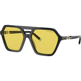 Tiffany Kvinde TF4198 800185 Solbriller Acetat Sort Gul Geometrisk Normal