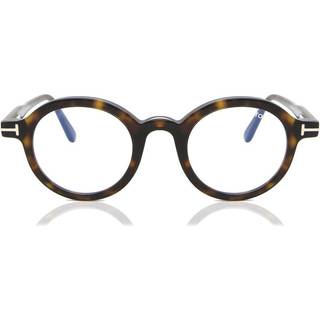TOM FORD Unisex FT5664-B 52 Optiske stel Acetat Havana Rund Normal