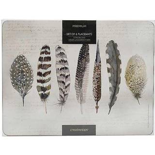 Creative Tops Set of 6 Natural Feather Placemats