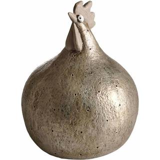 Høne Shimmer sand/guld, H.13cm