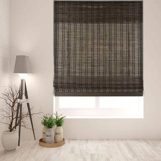 Arlo -persienner Sheer Bambus Romerske nuancer med valance - Dali Walnut 20 """" W x 60 """" H - Lysfiltrering af tr?dl?se persienner til indvendige