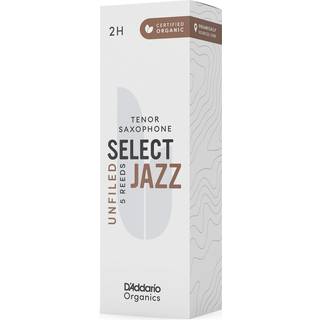 D'Addario Vælg jazz Ufileret sax Først og kun organisk 2 Hard 5 Pack Tenor Saxofon Reeds (ORRS05TSX2H)