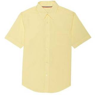 French Toast Boys Short Sleeve Classic Poplin kjole (Standard & Husky) Button Down Shirt Yellow 7 US