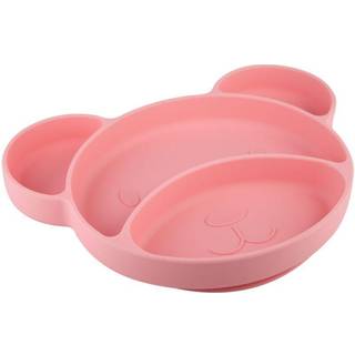 Canpol babies Suction plate Bear opdelt tallerken med sugekop Pink 500 ml - 500 ml
