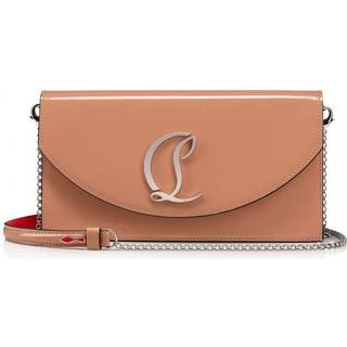 Christian Louboutin Loubi54 patent leather clutch - beige - One Size