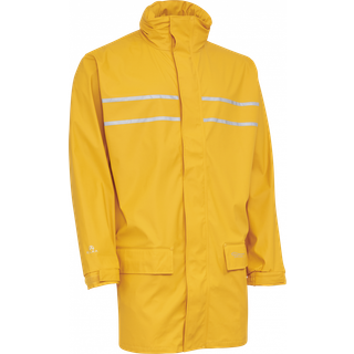 Regnjakke m/refleksstriber PU 026301 gul Str. XS