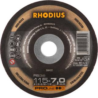 RHODIUS Skrubskive rustfrit stål RS 38 Ø125 mm 7,0 x 22,23 mm (200451)