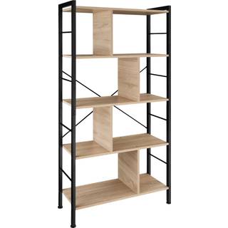 Reol Charleston 75,5x30x155cm - Industrielt lyst træ, egetræ Sonoma