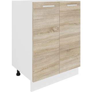 Esilo underskab køkken 60 cm 2 låger hvid, eg dekor.