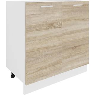 Esilo underskab køkken 80 cm 2 låger hvid, eg dekor.