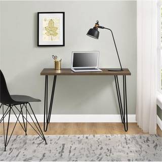 Skrivebord i Walnut Look Brown med ben i Metal Black