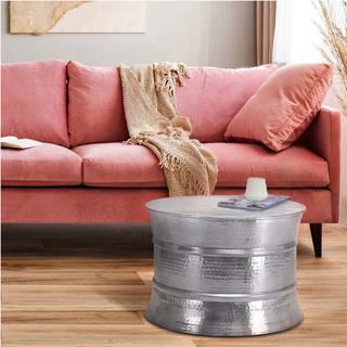 WOMO-DESIGN sofabord stuebord sofabord aluminium Ø 62x33 cm sølv