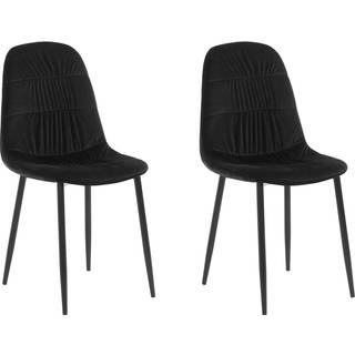 Polstrede spisestuestole Sæt med 2 i Velvet Black