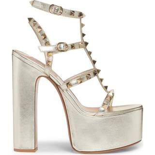 Valentino Garavani Rockstud leather platform sandals - metallic - EU 41
