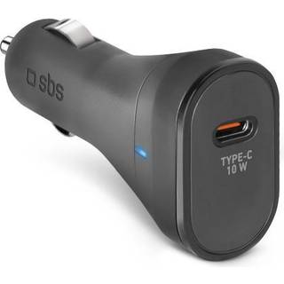 SBS 10W Biloplader m. USB-C - Sort