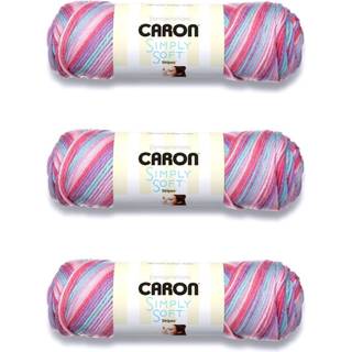 Caron Simply Soft Times Square Stripes Yarn - 3 Pack of 141G5oz - Acrylic - 4 Medium (Worsted) - 235 yards - Strikning af h?kling og h?ndv?rk