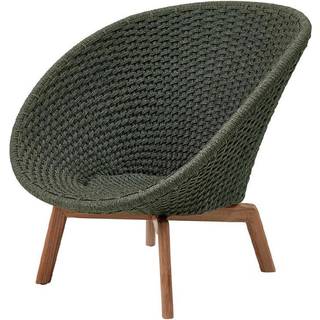 Cane-line peacock loungestol med teak ben mørk grøn cane-line soft rope