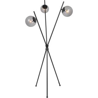 Lucande Sotiana gulvlampe, 3 glaskugler, sort