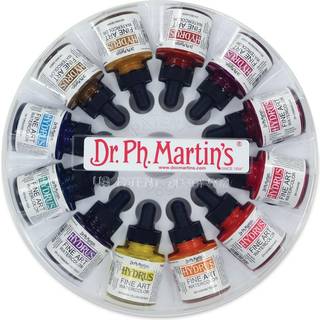 Dr. Ph. Martins Hydrus Fine Art Watercolor (Set 3) Vandfarver Set 1,0 oz Sæt 3 farver 1 sæt på 12 flasker