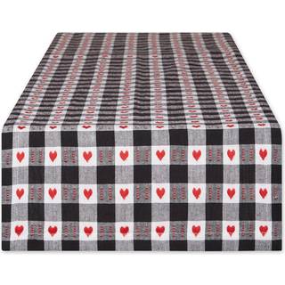 Hearts Dobby Check Table Runner 14x108