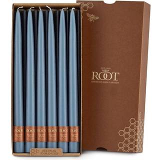 Root Candle Unscented middagslys Premium Beeswax Blend Boxed Candle Set 12-tommer Williamsburg Blue 12-Count