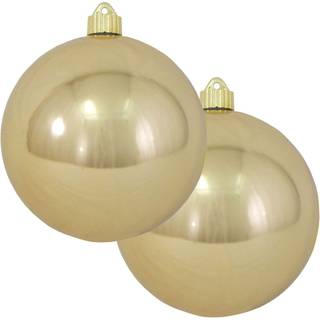 Jul af Krebs 6 """" (150 mm) skinnende forgyldt guld [2 stykker] Ekstra store faste store store store store udendørs plastiske UV -kuglepynt hængen