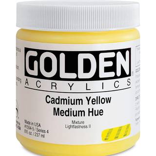 Tung kropsacryl af gylden cadmium gul medium farvetone 8 fl. oz. Krukke professionel akrylmaling semi-opaque