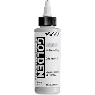 Golden High Flow Acrylics N8 Neutral Grey 4 Fl. oz. / 118 ml flaske