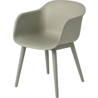 Muuto Fiber Spisebordsstol Dusty Green Armlæn Eg