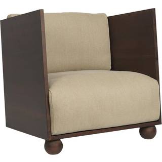 Rum Lounge Chair - Rich Linen - Dark Stained/Natural