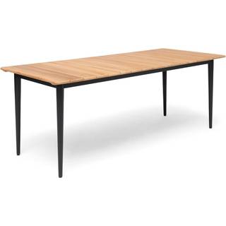 Hillerstorp havebord i aluminium og teak træ 210 x 90 cm - Mørkegrå/Teak