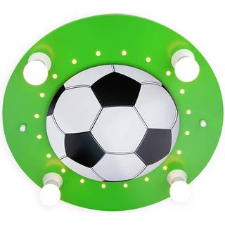 Elobra Loftslampe Fußball, dæmpbar, Grøn, Børneværelse, Træ, Flerhovedet loftbelysning