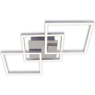 Frame LED-loftlampe, step-dim, krom-alu 76x37cm